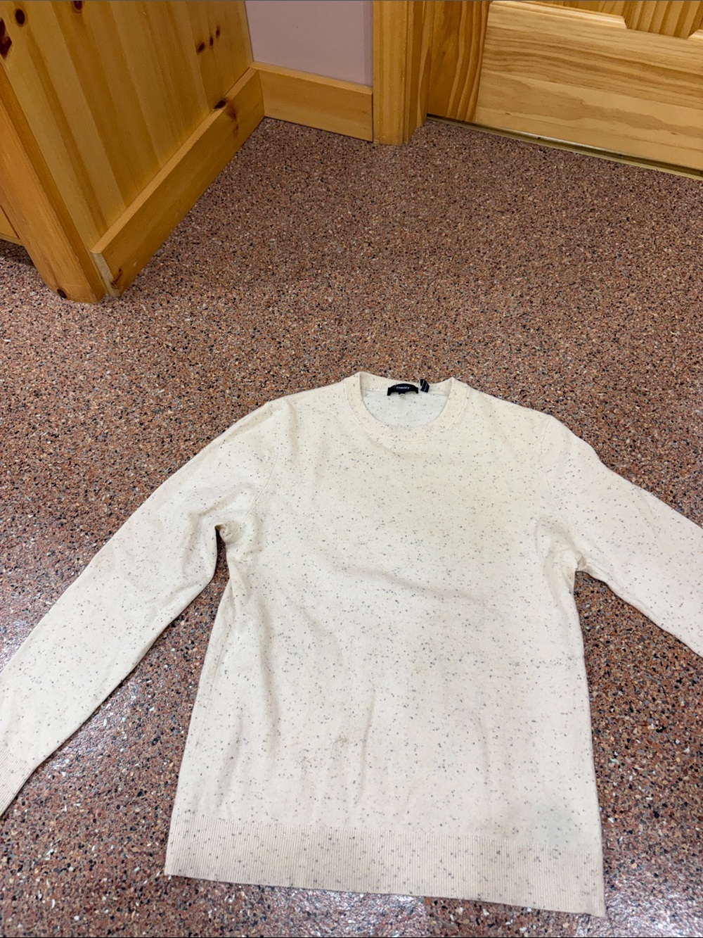 Theory Cream Speckled Crewneck Sweater